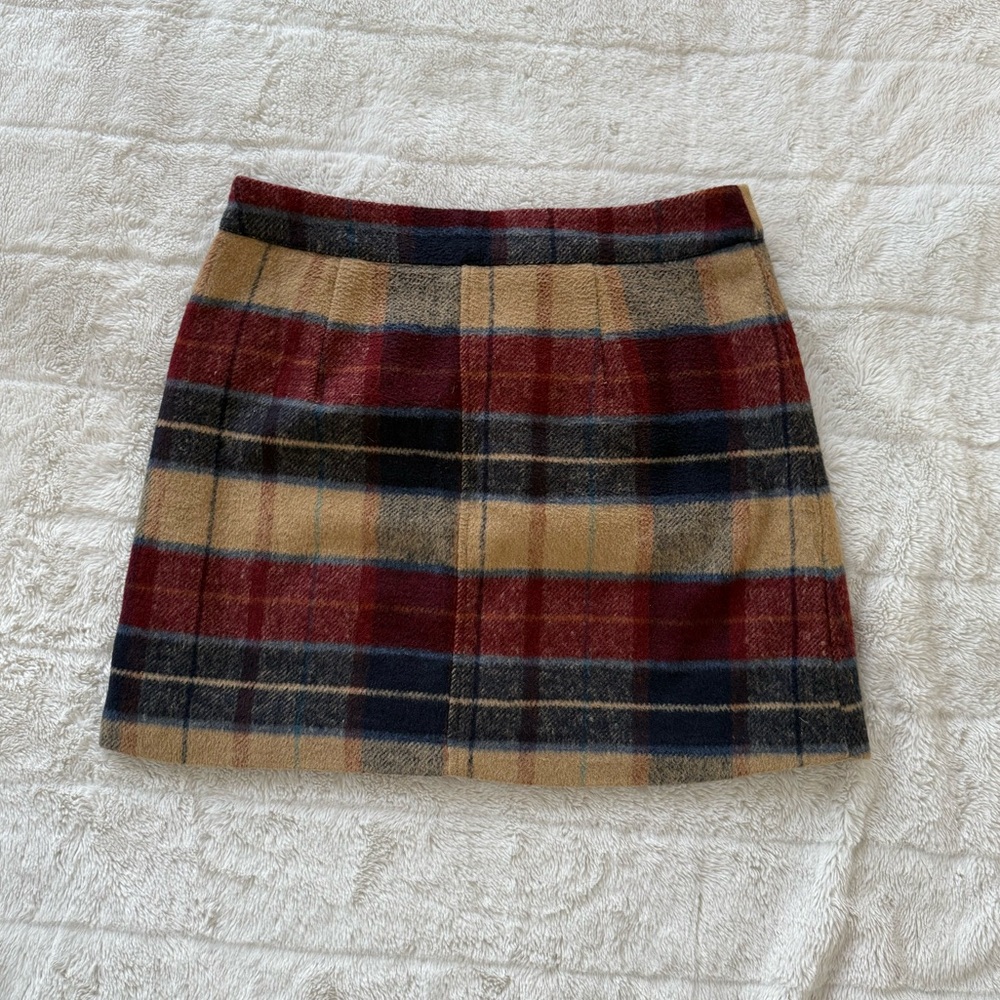 Lulu's Plaid Wool Mini Skirt